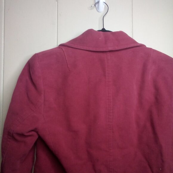 Ann Taylor Blazer Jacket 2 Long Sleeve Button Up Soft  Burgundy Pink Red - Picture 2 of 13